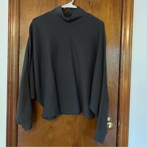 A&F Long-Sleeve Dolman Waffle Tee Dark Grey Womens  S/M